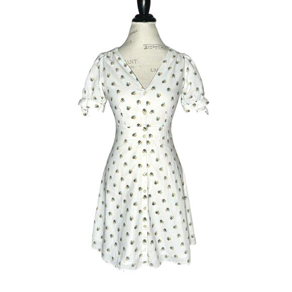 Gap | Women | Floral Tie Sleeve Spring Button Up Mini Dress - Picture 2 of 11